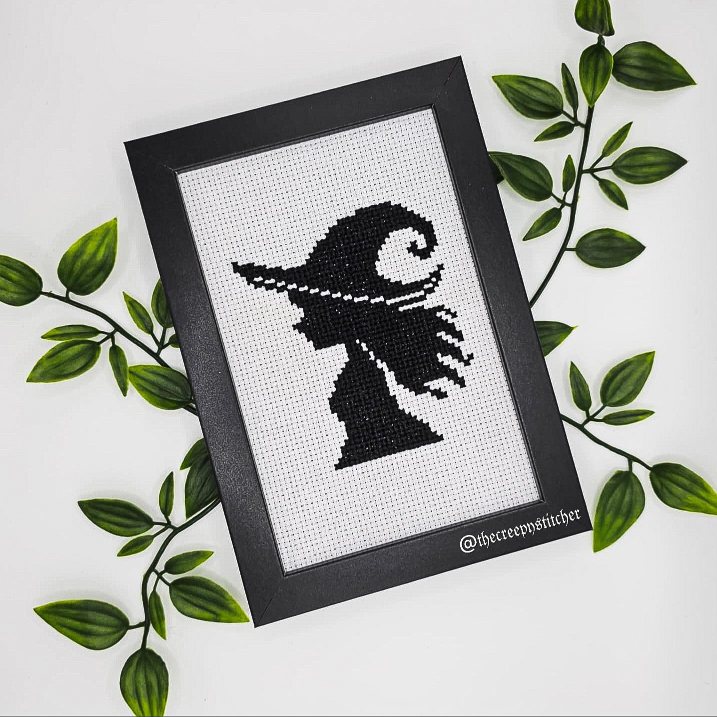 Witch Silhouette - Framed - Cross Stitch
