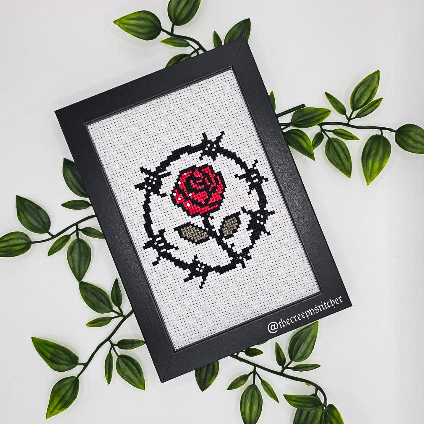 Barbed Rose - Framed - Cross Stitch