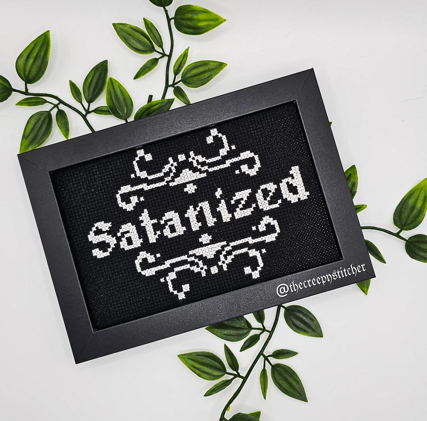 Satanized - Framed - Cross Stitch