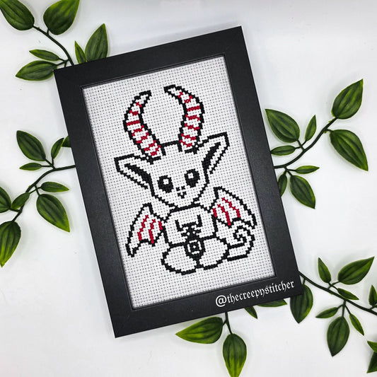 Demon Baby - Framed - Cross Stitch