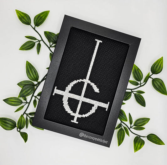 Ghost Grucifix Logo - Framed - Cross Stitch