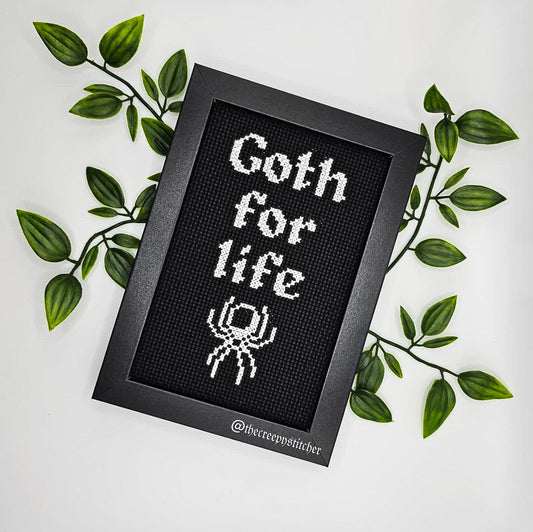 Goth for Life - Framed - Cross Stitch