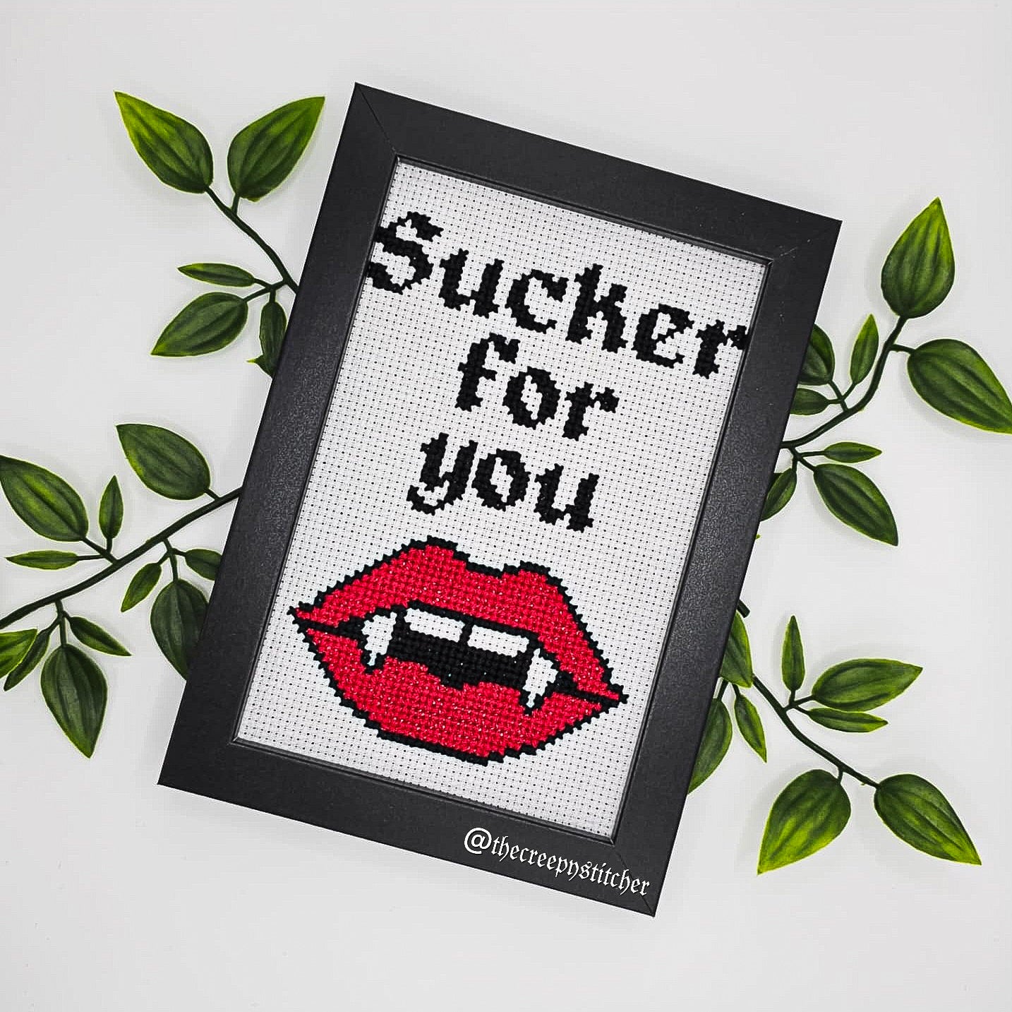 Sucker For You - Framed - Cross Stitch