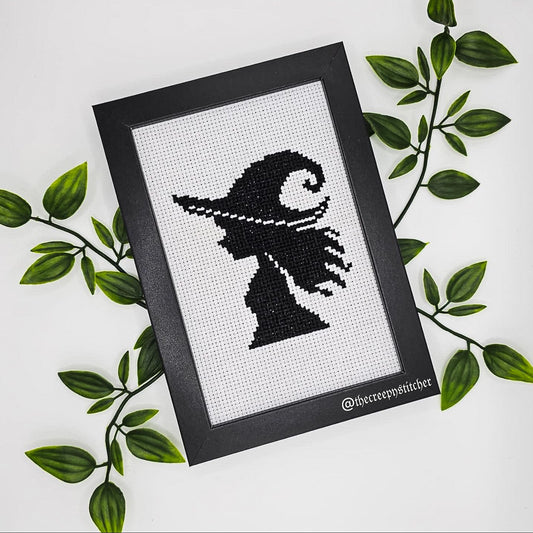 Witch Silhouette - Framed - Cross Stitch