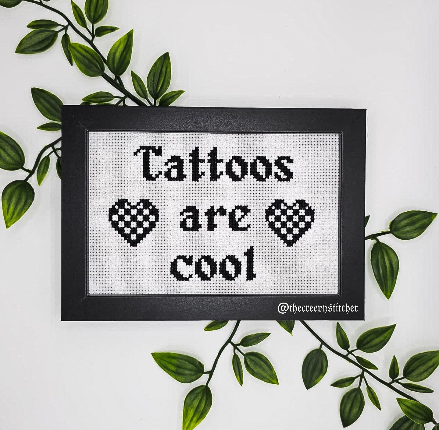 Tattoos Are Cool - Framed - Cross Stitch