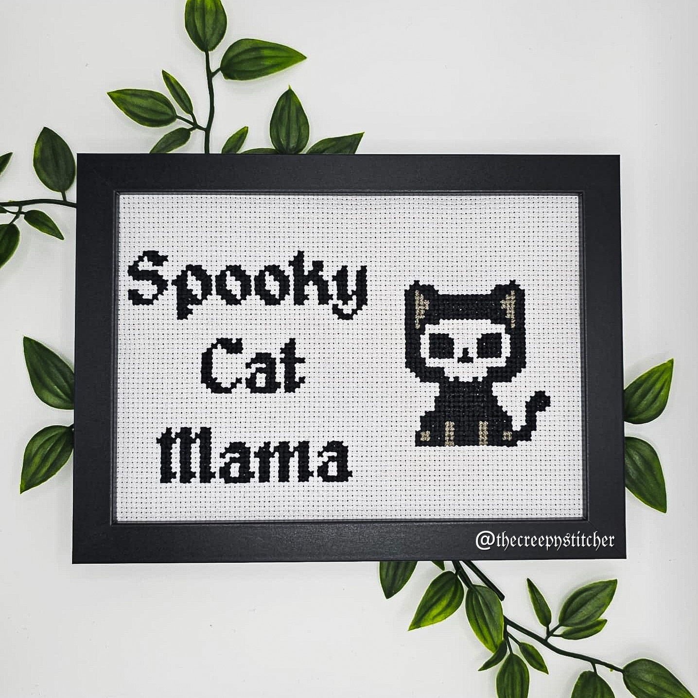 Spooky Pet - Personalised - Framed - Cross Stitch